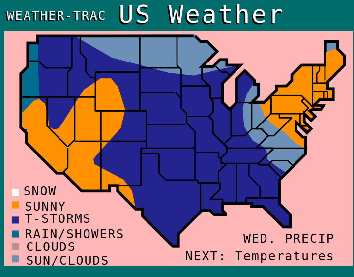 CBS ExtraVision Weather precipitation page