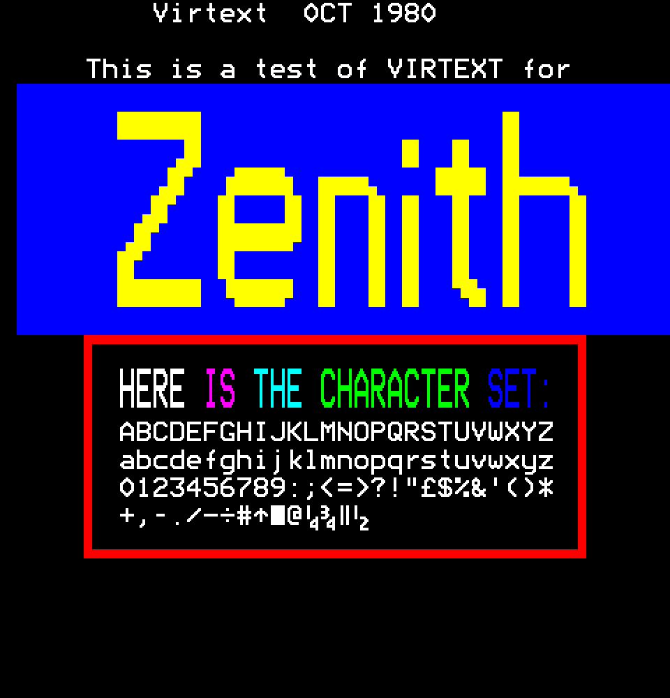 This is a test of VirText for Zenith page